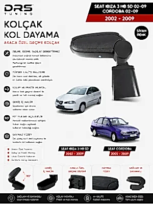 Seat İbiza / Cordoba 2002 -2009 Kolçak Kol Dayama Siyah