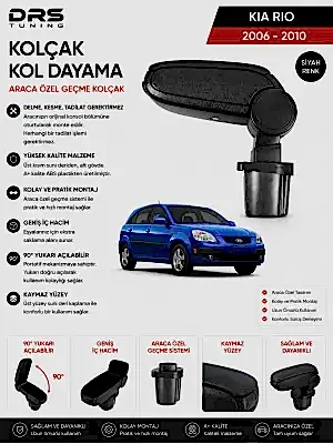 Kia Rio 2006 - 2010 Kolçak Kol Dayama Siyah