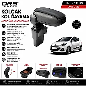 Hyundai İ10 2013 - 2018 Kolçak Kol Dayama Siyah