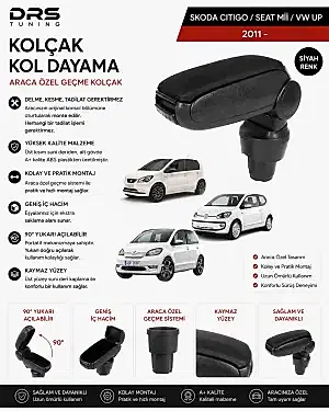 Skoda Citigo / Seat Mi̇i̇ / Volkswagen Up 2011 - 2020 Kolçak Kol Dayama Siyah