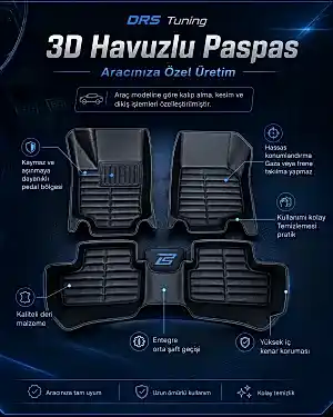 Dacia Uyumlu Duster 2023 Sonrası 5D Havuzlu Karbon Dizayn Paspas Seti