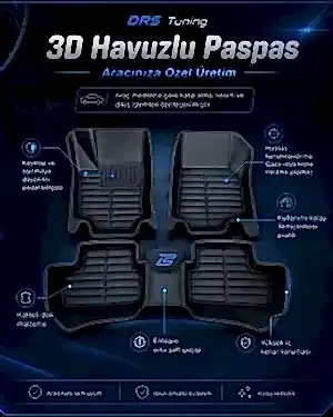 Jaecoo Uyumlu J7 2024 Sonrası 5D Havuzlu Karbon Dizayn Paspas Seti