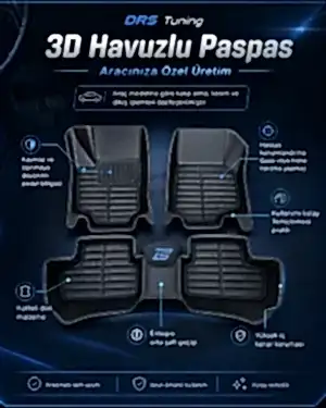 Opel Uyumlu Combo E 2022 Sonrası 5D Havuzlu Karbon Dizayn Paspas Seti