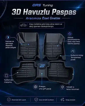 Nissan Uyumlu Qashqai 2021 Sonrası 5D Havuzlu Karbon Dizayn Paspas Seti