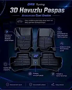 Skoda Uyumlu Superb 2024 Sonrası 5D Havuzlu Bej Karbon Dizayn Paspas Seti