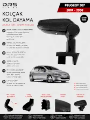 Peugeot 307  2001 - 2008  Kolçak Kol Dayama Siyah