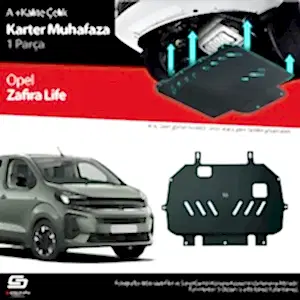 S-Dizayn Opel Zafira Life Çelik Karter Muhafaza Koruma 2020 Üzeri A+ Kalite
