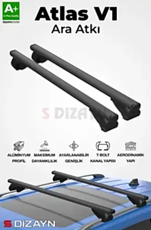 S-Dizayn Toyota Proace City S-Bar Atlas V1 Ara Atkı Tavan Taşıyıcı Barı Siyah 140 Cm 2019 Üzeri A+ Kalite