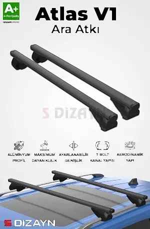 S-Dizayn Porsche Cayenne S-Bar Atlas V1 Ara Atkı Tavan Taşıyıcı Barı Siyah 140 Cm 2011-2017 A+ Kalite