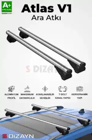 S-Dizayn Peugeot Partner S-Bar Atlas V1 Ara Atkı Tavan Taşıyıcı Barı Gri 140 Cm 2018 Üzeri A+ Kalite