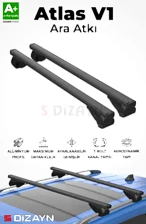 S-Dizayn Opel Combo E S-Bar Atlas V1 Ara Atkı Tavan Taşıyıcı Barı Siyah 140 Cm 2018 Üzeri A+ Kalite