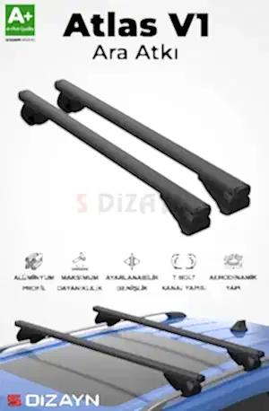 S-Dizayn Citroen C3 Aircross S-Bar Atlas V1 Ara Atkı Tavan Taşıyıcı Barı Siyah 130 Cm 2017-2024 A+ Kalite