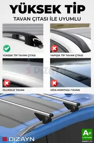 S-Dizayn Citroen C3 Aircross S-Bar Atlas V1 Ara Atkı Tavan Taşıyıcı Barı Gri 130 Cm 2017-2024 A+ Kalite thumb 3
