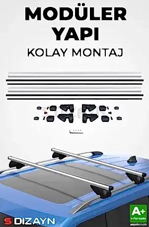 S-Dizayn Citroen C3 Aircross S-Bar Atlas V1 Ara Atkı Tavan Taşıyıcı Barı Gri 130 Cm 2017-2024 A+ Kalite thumb 4