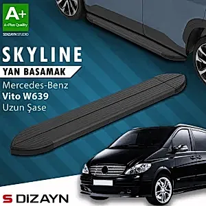 S-Dizayn Mercedes Vito W639 Uzun Şase Skyline Siyah Yan Basamak 253 Cm 2004-2014 A+ Kalite