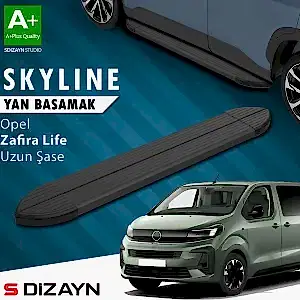 S-Dizayn Opel Zafira Life Skyline Siyah Yan Basamak 243 Cm 2020 Üzeri A+ Kalite