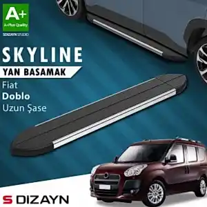 S-Dizayn Fiat Doblo 2 Uzun Şase Skyline Krom Yan Basamak 223 Cm 2010-2023 A+ Kalite