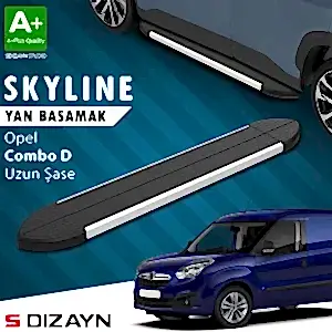 S-Dizayn Opel Combo D Uzun Şase Skyline Aluminyum Yan Basamak 223 Cm 2011-2015 A+ Kalite