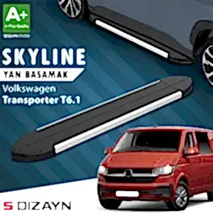 S-Dizayn Vw Transporter T6.1 Kısa Şase Skyline Aluminyum Yan Basamak 213 Cm 2019-2024 A+ Kalite