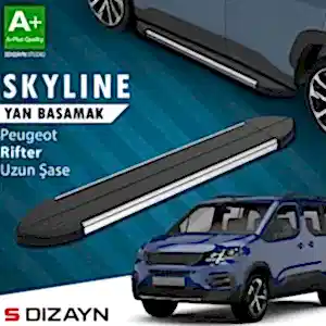 S-Dizayn Peugeot Rifter Uzun Şase Skyline Krom Yan Basamak 213 Cm 2019-2023 A+ Kalite
