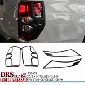 Mitsubishi L200 2019 Sonrası Far Ve Stop Çerçeve Kaplama Siyah