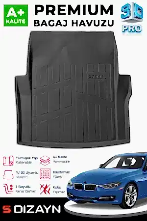 S-Dizayn Bmw 3 Serisi F30 3D Pro Bagaj Havuzu 2012-2019 A+ Kalite