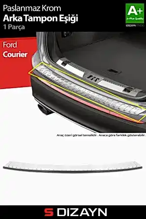 S-Dizayn Ford Courier Krom Arka Tampon Eşiği 2023 Üzeri A+ Kalite