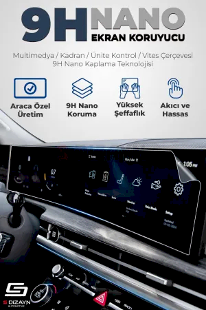 S-Dizayn Audi A5 9H Nano Multimedya Ekran Koruyucu (Mat) 2016-2019 A+ Kalite