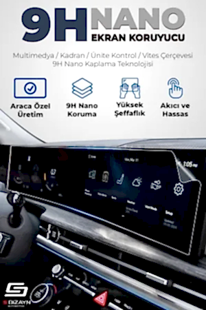 S-Dizayn Togg T10X 9H Nano Yüz Okuma Ekran Koruyucu (Parlak) 2023 Üzeri A+ Kalite