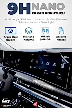 S-Dizayn Volkswagen T-Roc Tek Tuşlu 8 İnç 9H Nano Multimedya Ekran Koruyucu (Parlak) 2024-2025 A+ Kalite