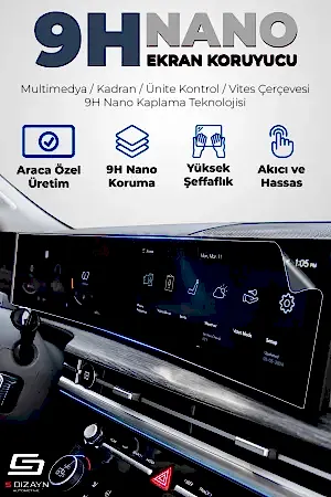 S-Dizayn Honda Civic Elegance / Executive 7 İnç 9H Nano Multimedya Ekran Koruyucu (Parlak) 2020-2021 A+ Kalite