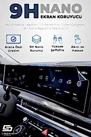 S-Dizayn Honda Civic Elegance / Executive 7 İnç 9H Nano Multimedya Ekran Koruyucu (Parlak) 2016-2019 A+ Kalite
