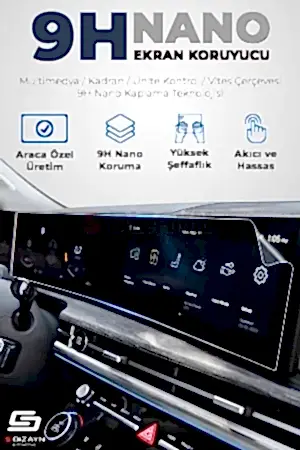 S-Dizayn Citroen Berlingo Shine / Shine Bold 8 İnç 9H Nano Multimedya Ekran Koruyucu (Mat) 2019-2023 A+ Kalite