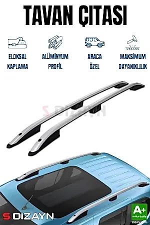 S-Dizayn Ford Tourneo Custom Kısa Şase Aluminyum Gri Tavan Çıtası 2012-2023 A+ Kalite
