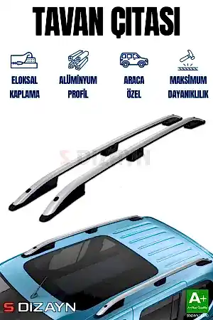 S-Dizayn Fiat Scudo Kısa Şase Aluminyum Gri Tavan Çıtası 2022 Üzeri A+ Kalite