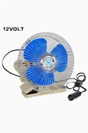 Oto Vantilatör Çap 18 Cm Mandallı Döner Başlıklı 12V Araç Içi Fan