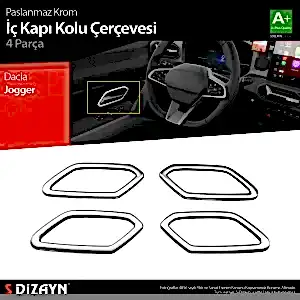S-Dizayn Dacia Jogger Krom İç Kapı Kolu Çerçevesi 4 Prç 2022 Üzeri A+ Kalite