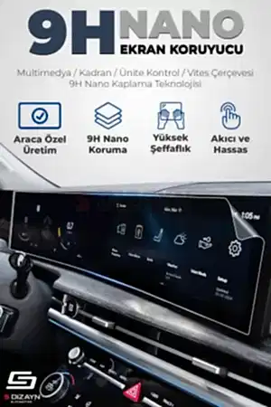 S-Dizayn Volvo Ex30 9H Nano Multimedya Ekran Koruyucu 11.2 İnç Mat 2025 Üzeri A+ Kalite