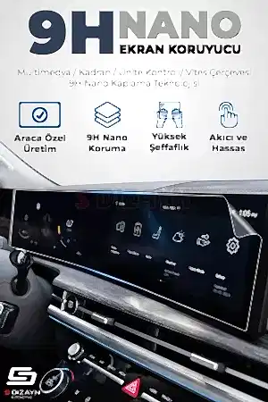 S-Dizayn Volkswagen Golf Highline 9H Nano Multimedya Ekran Koruyucu 8 İnç Mat 2018-2020 A+ Kalite
