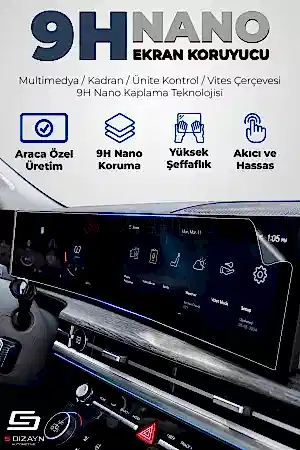 S-Dizayn Opel Grandland 9H Nano Gösterge Ekran Koruyucu 12 İnç Parlak 2022-2023 A+ Kalite
