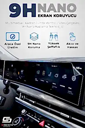 S-Dizayn Honda Civic Elegance / Executive 9H Nano Multimedya Ekran Koruyucu 7 İnç Parlak 2016-2019 A+ Kalite