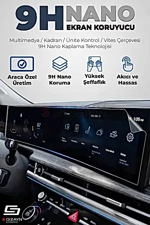 S-Dizayn Fiat Egea Cross Urban / Plus 9H Nano Multimedya Ekran Koruyucu 7 İnç Parlak 2019 2023 A+ Kalite
