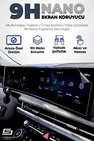 S-Dizayn Fiat Egea Cross Urban 9H Nano Multimedya Ekran Koruyucu 7 İnç Parlak 2021-2023 A+ Kalite