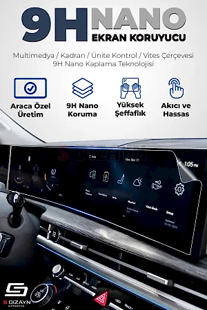S-Dizayn Citroen C4 X Max 9H Nano Gösterge Ekran Koruyucu 7 İnç Mat 2025 Üzeri A+ Kalite
