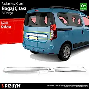 S-Dizayn Dacia Dokker Krom Bagaj Çıtası 3 Prç. 2012 Üzeri A+ Kalite