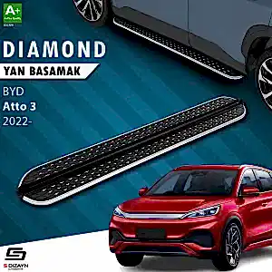 S-Dizayn Byd Atto 3 Diamond Krom Yan Basamak 183 Cm 2022 Üzeri