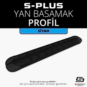 S-Plus Siyah Yan Basamak Profil 183 Cm Etekli