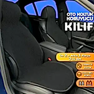 Volkswagen Passat B5 Uyumlu Koltuk Kılıfı Minder Siyah 2+1 Ön Arka Set