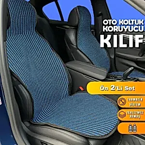 Dacia Duster Uyumlu Koltuk Kılıfı Minder Çizgili Siyah Mavi 2+1 Ön Arka Set