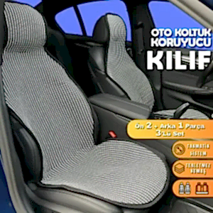 Audi Q7 Uyumlu Koltuk Kılıfı Minder Çizgili Füme Beyaz 2+1 Ön Arka Set